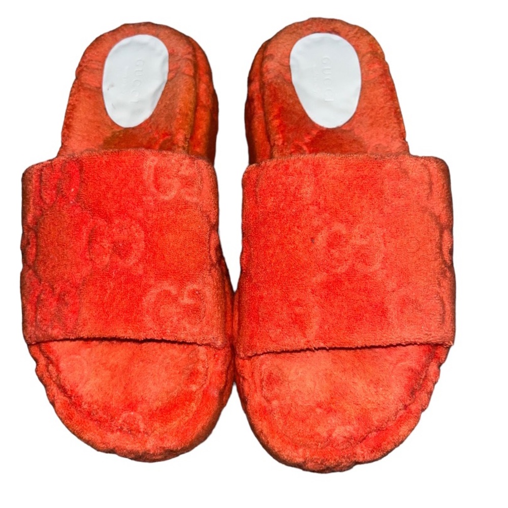 Orange Gucci slides